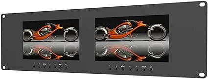 LILLIPUT RM-7024 Dual 7" 3RU Rack Monitors 800X480 with Dual 7” Screens and Dual Dual VGA, Video & DVI in/outputs Official Seller :VIVITEQ