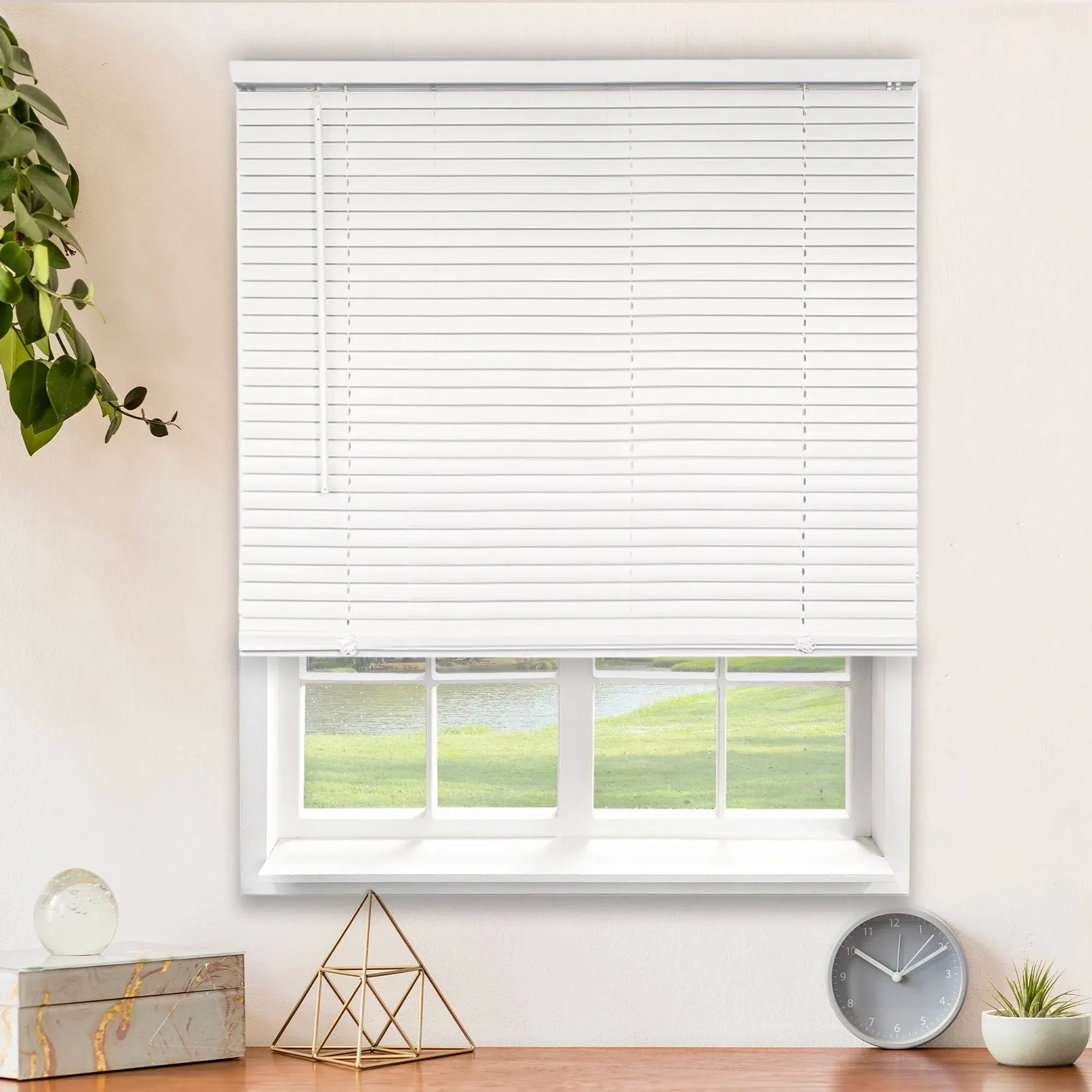 Chicology Cordless 1-Inch Vinyl Mini Blinds, Size: 25 inch x 84 inch, White