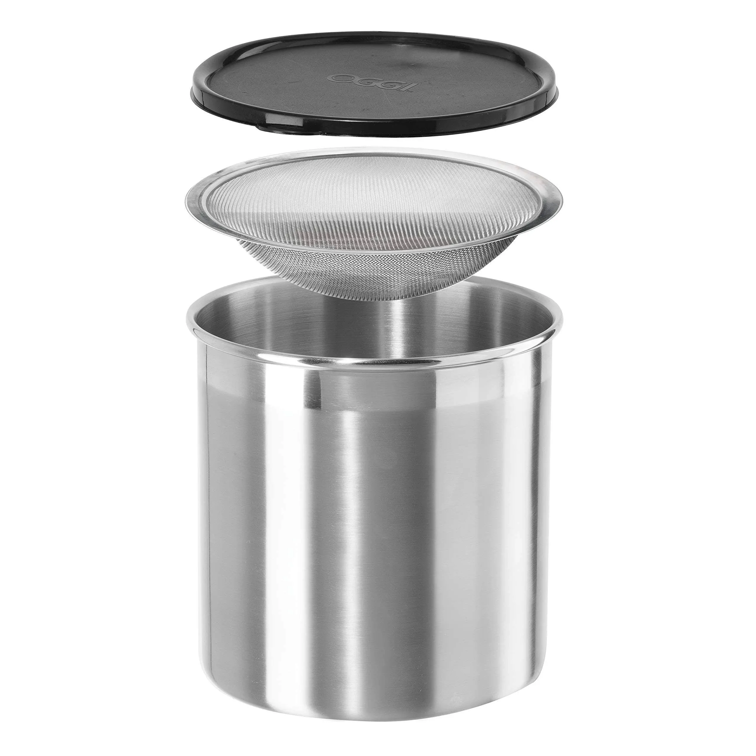 Oggi Jumbo Grease Can, 4 Quart, Stainless