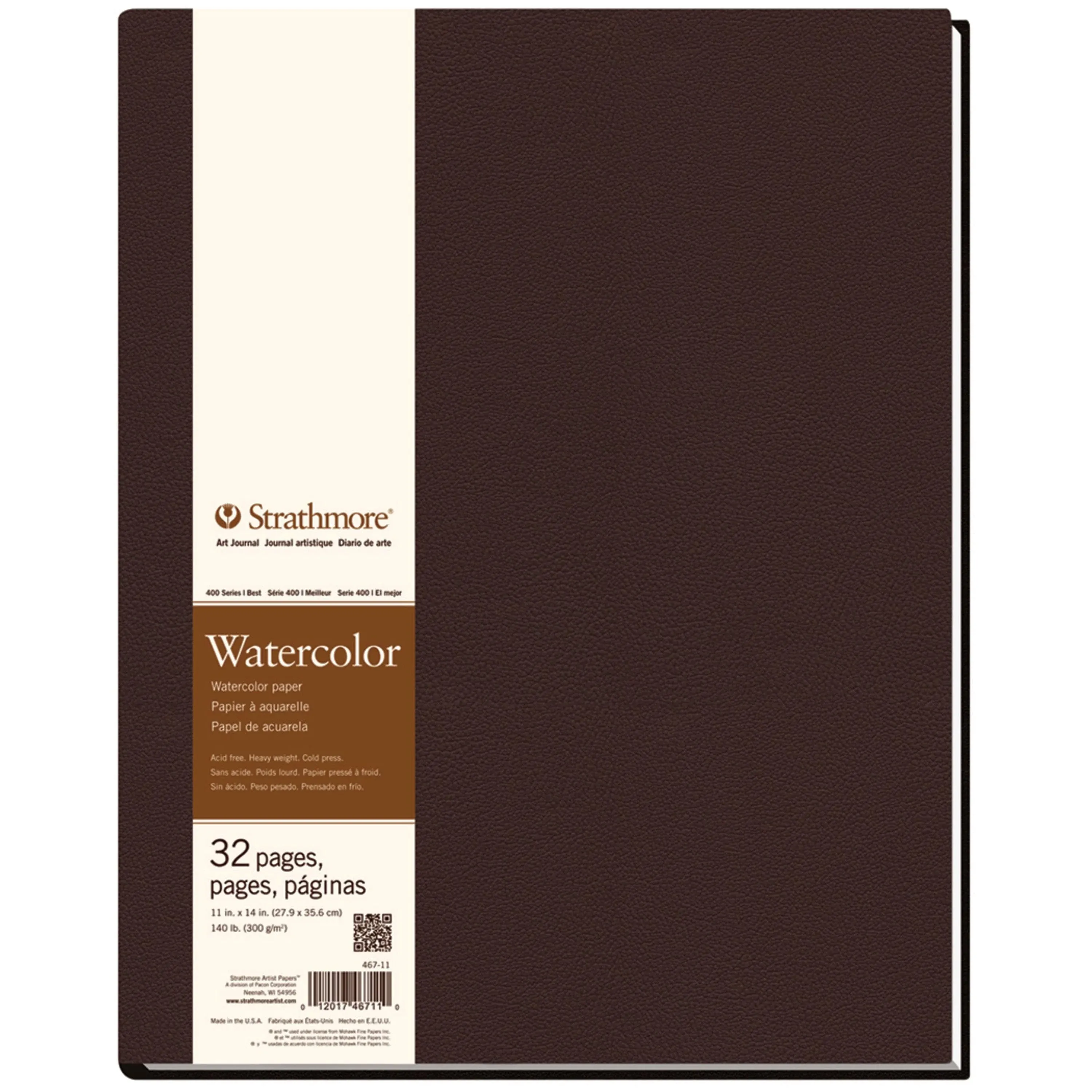 Strathmore 400 Watercolour Hardbound 300gsm Paper Book, Cold-Pressed, 8.5 x 11 in, 24 Sheets, Ideal for Professionals & Students