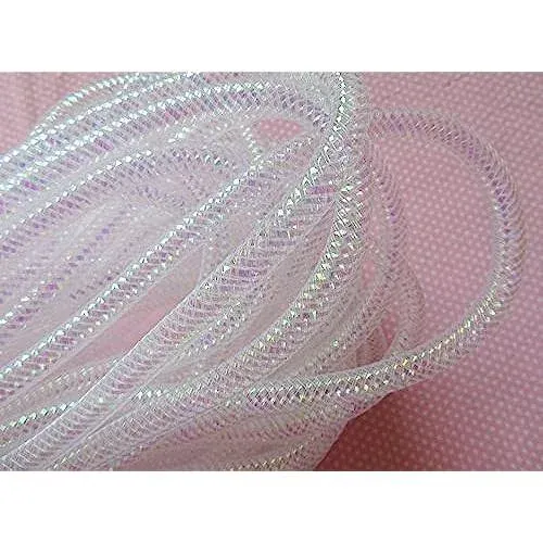 YYCRAFT 15 Yards Solid Mesh Tube for Craft Deco Flex for Wreaths Cyberlox Crin ...