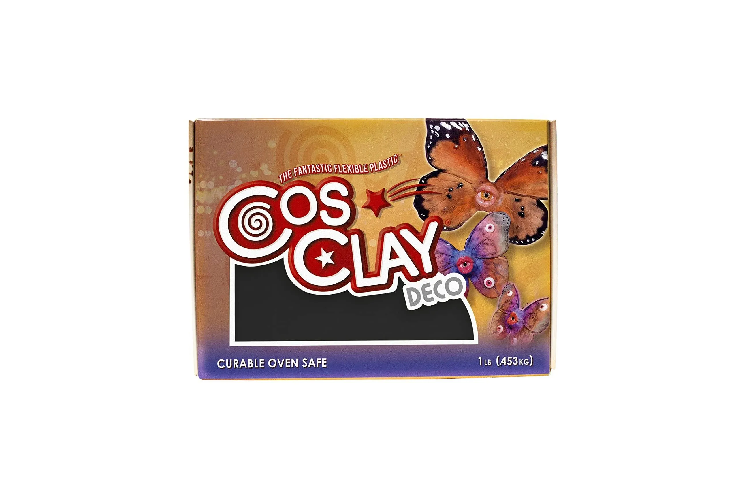 Cosclay Deco - Black - Flexible Polymer Clay (1lb)