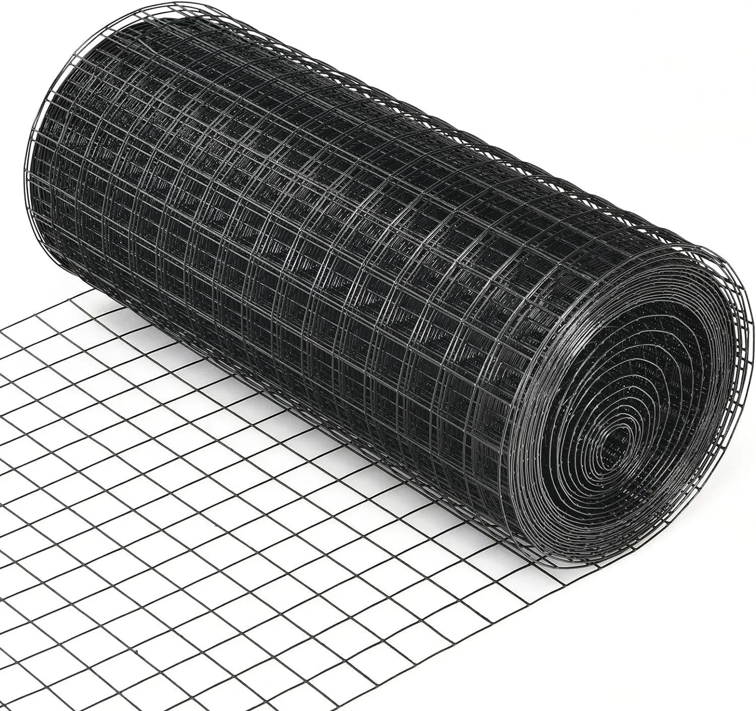 Goplus Hardware Cloth, 24 inch x 50 ft Black Vinyl Coated Welded Wire Mesh, Chicken Coop Wire Fence