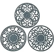 Extra Thick Silicone Trivet Mat for Hot Dishes, Hot Pots and Pans, Pot Holder, Hot Pad to Portect Your Table and Countertop, Kitchen Decor and Accessories,Warm Grey,Set of 3