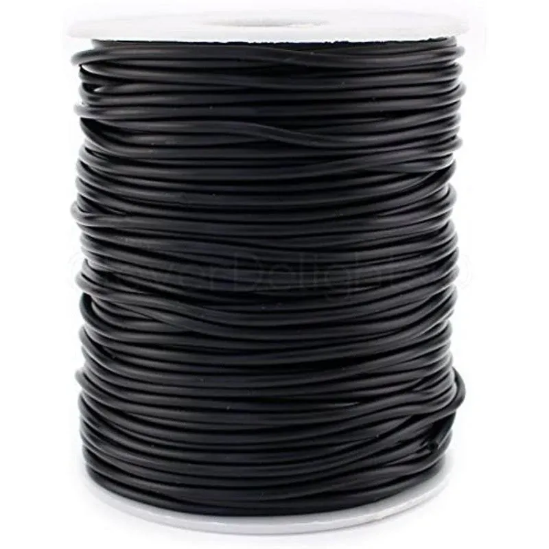 CleverDelights Black Hollow Rubber Tubing - 30 Feet - 2mm Diameter Tube Cord - 1/16" OD x 1/64" ID