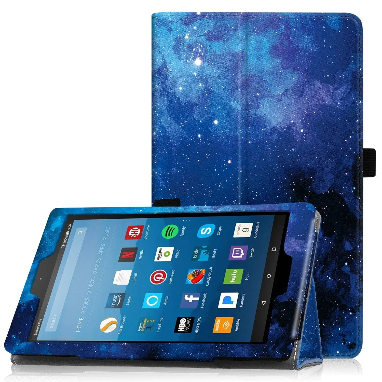 Famavala Folio Case Cover for PREVIOUS Generation 8" Fire HD 8 Tablet [8th / 7th / 6th Generation 2018/2017 / 2016 Release ] (BlueSky)