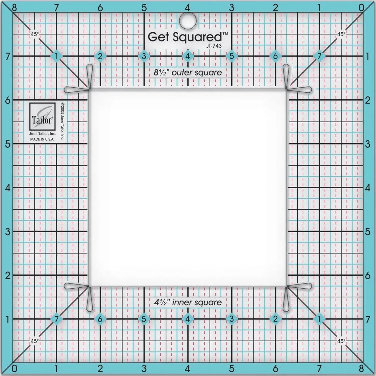 June Tailor Get Squared Ruler-8-1/2" Outer & 4-1/2" Inner