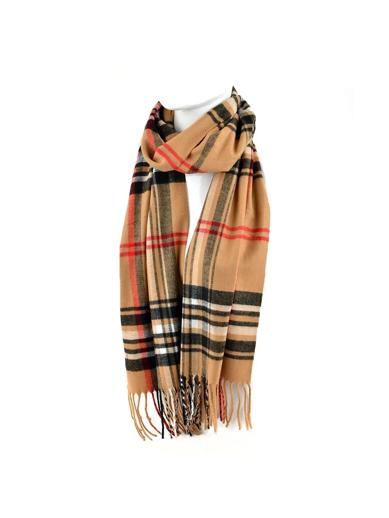 Umo Lorenzo Soft Luxurious Cashmere Feel Fall Scarf for Men and Women - Plaid Designer Scarves