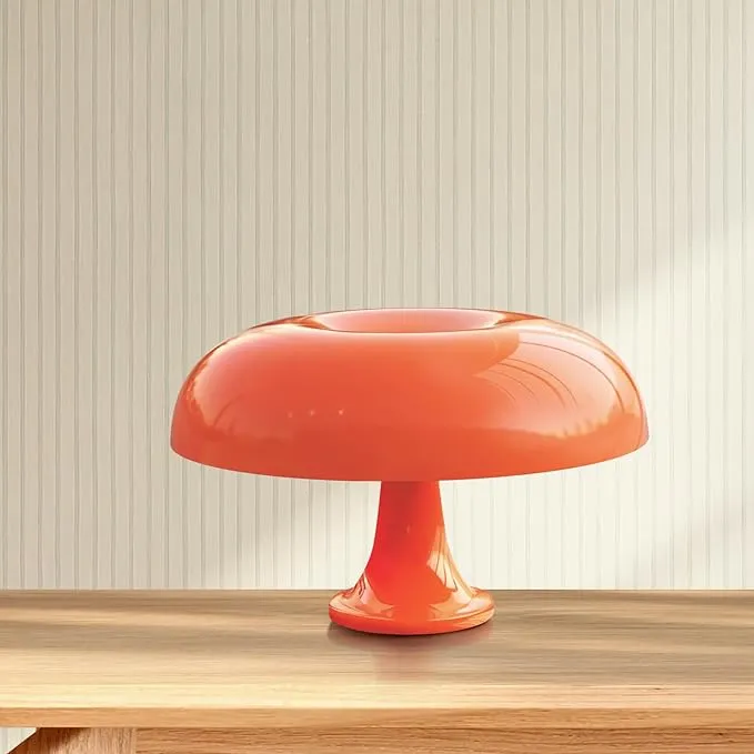 Anykonio Minimalist Mushroom Lamp, Retro Vintage Table Lamp, Elegant Aesthetic 2200/3000/5000K Night Light for Women, Kids, Gifts etc(Plug Powered, Bulb Included,Orange)