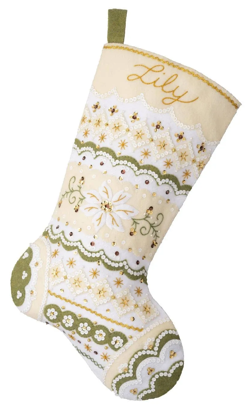 Bucilla Felt Stocking Applique Kit 18" Long-Holiday Glitz