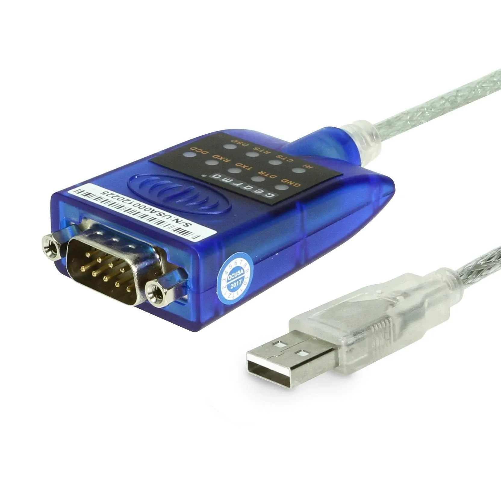 Gearmo USB RS-232 Serial Adapter with LED Indicators Windows 10 8 7