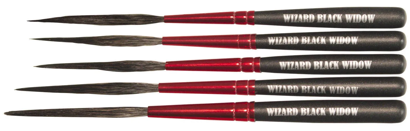 Andrew Mack Wizard Black Widow Scroll Striper Sizes 000, 00, 0, 1, 2 Set WBW