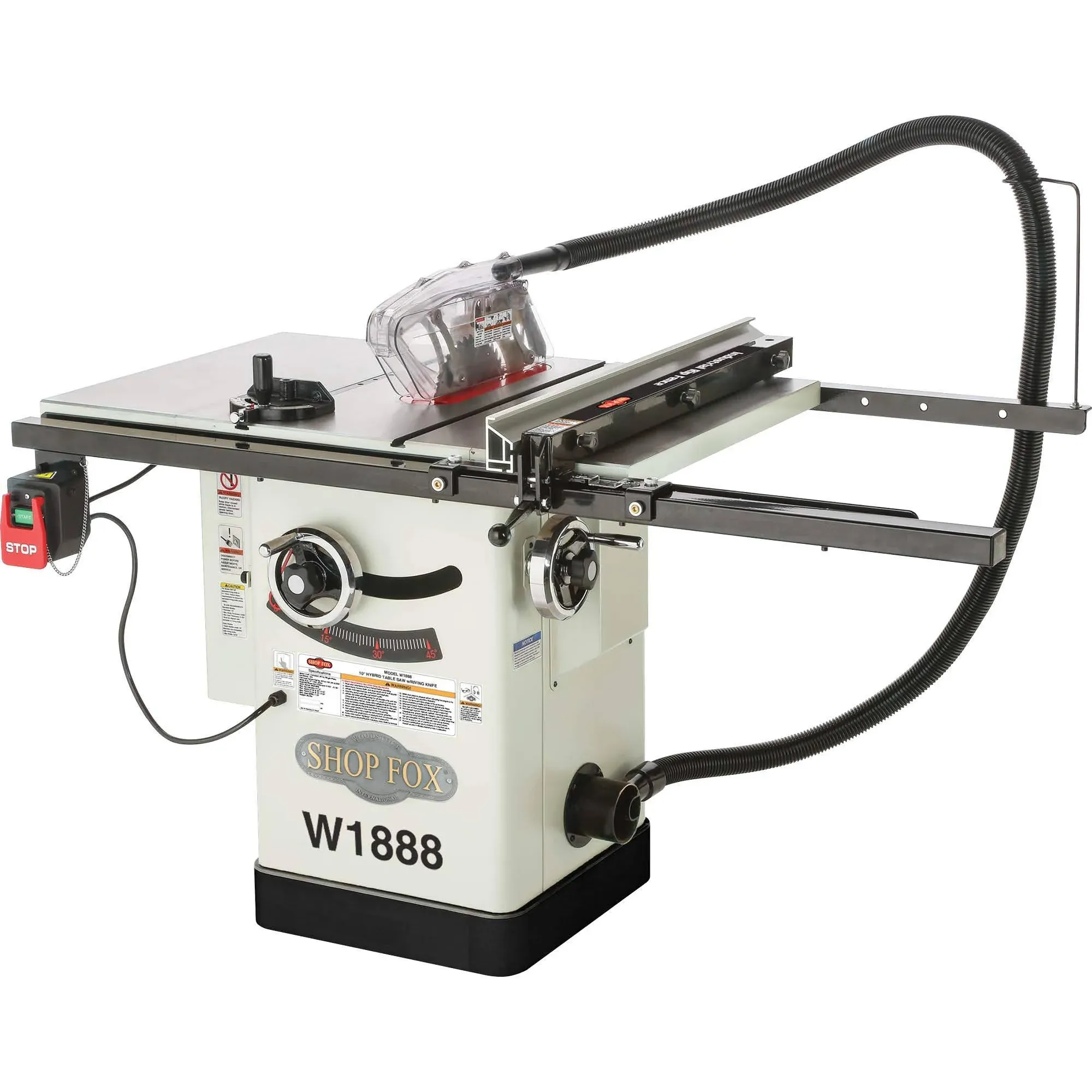 Shop Fox W1888 10-in Hybrid Table Saw with Riving Knife