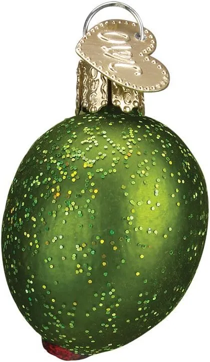 Old World Christmas Vegetables Glass Blown Ornaments for Christmas Tree, Stuffed Green Olive