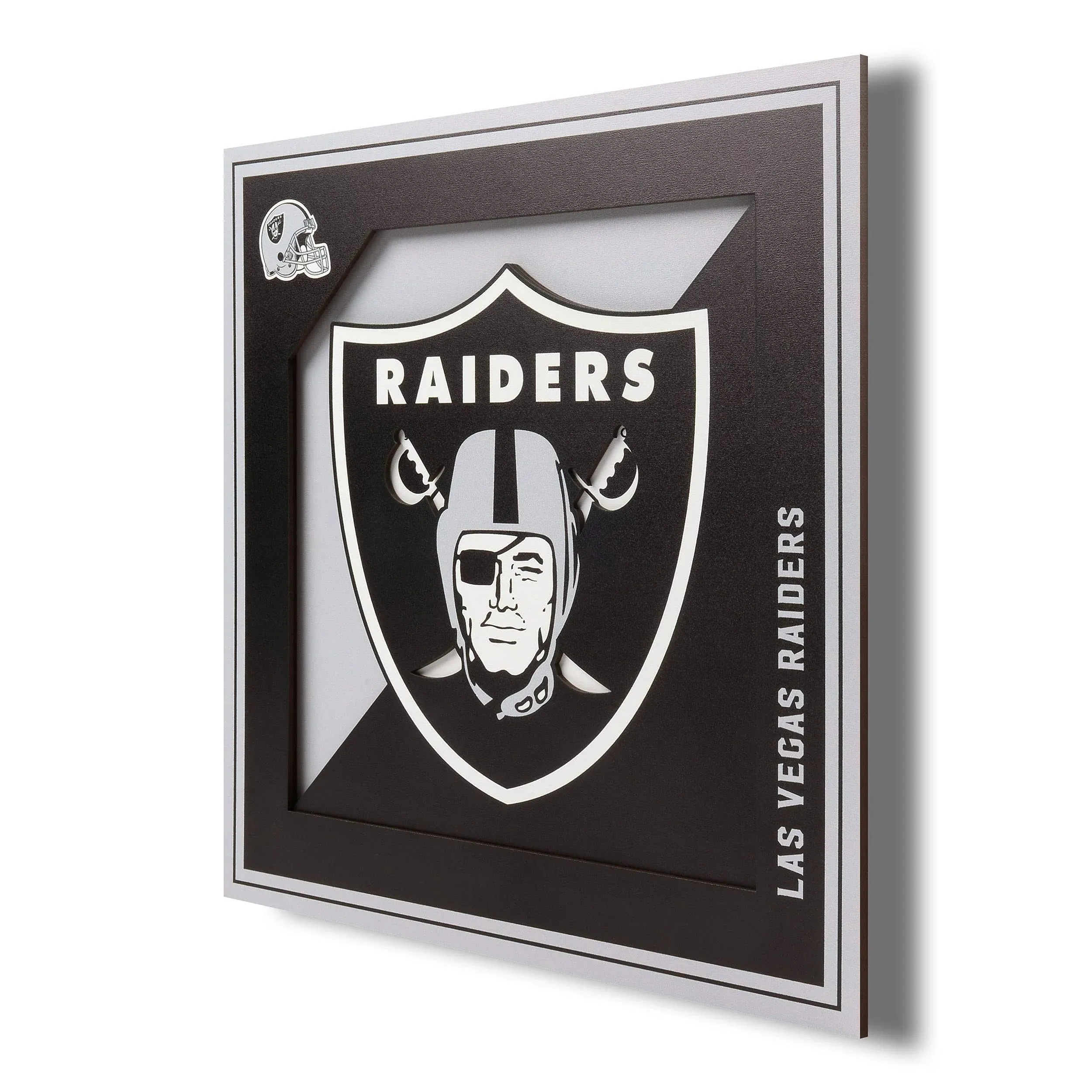 Officially Licensed NFL 3D Logo Series Wall Art - 12" x 12" -Raiders