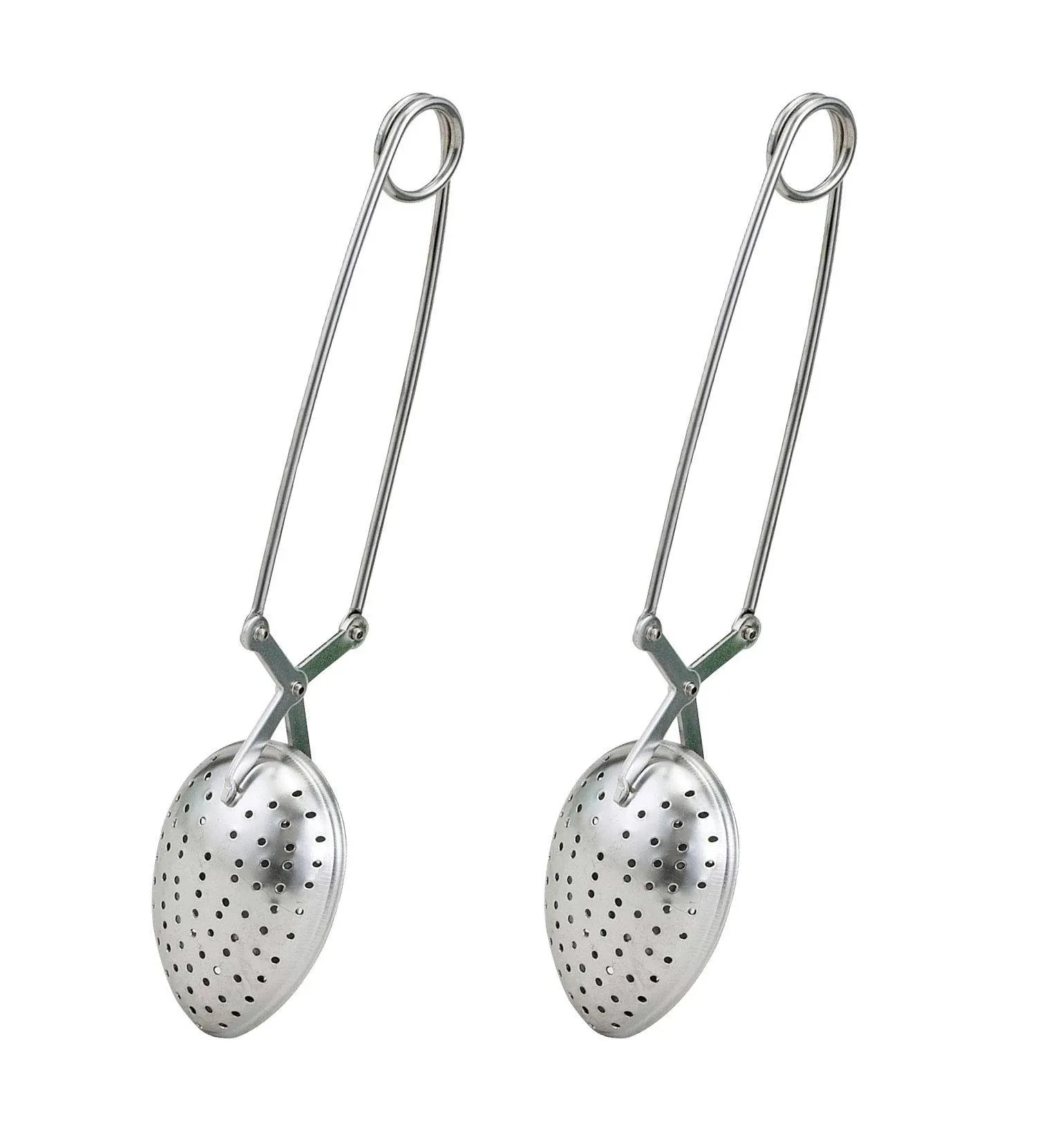 HIC Kitchen Snap Spoon Tea Infuser, 18/8 Stainless Steel, Set of 2, For Loose Leaf Tea and Mulling Spices