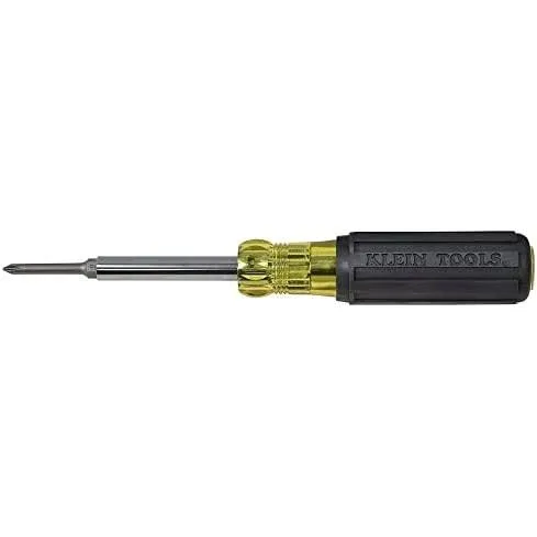 Klein Tools Extended-Reach Multi-Bit Screwdriver/Nu<wbr/>t Driver Cushion-Grip Handle