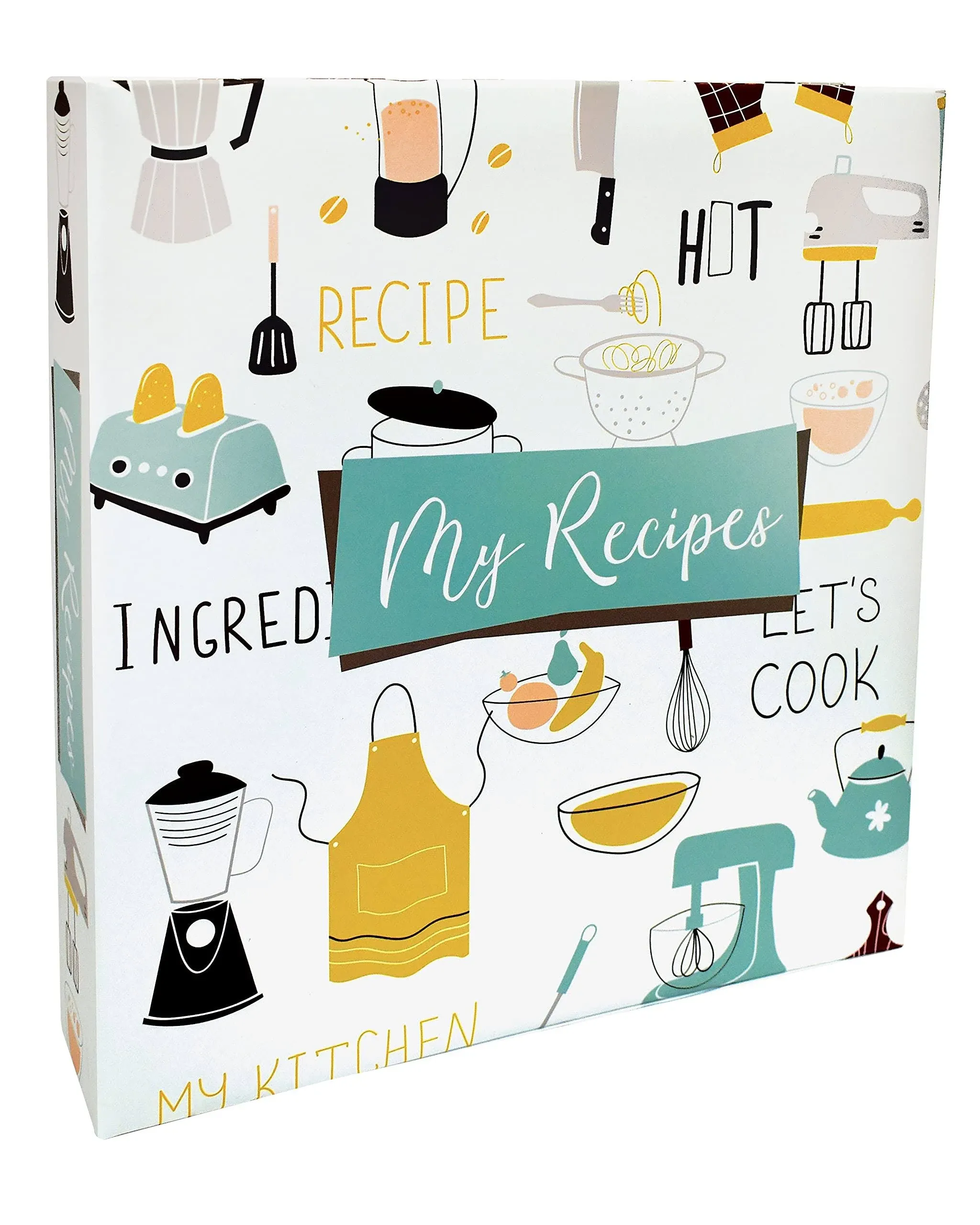 Recipe Binder 8.5&#034; x 9.5&#034; 3 Ring Binder Organizer Set with 50 Page Protectors...