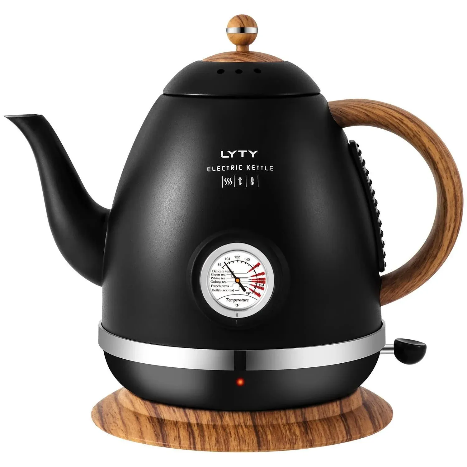 Electric Kettle with Thermometer Stainless Steel 15L 1000W Gooseneck Pour Over ...