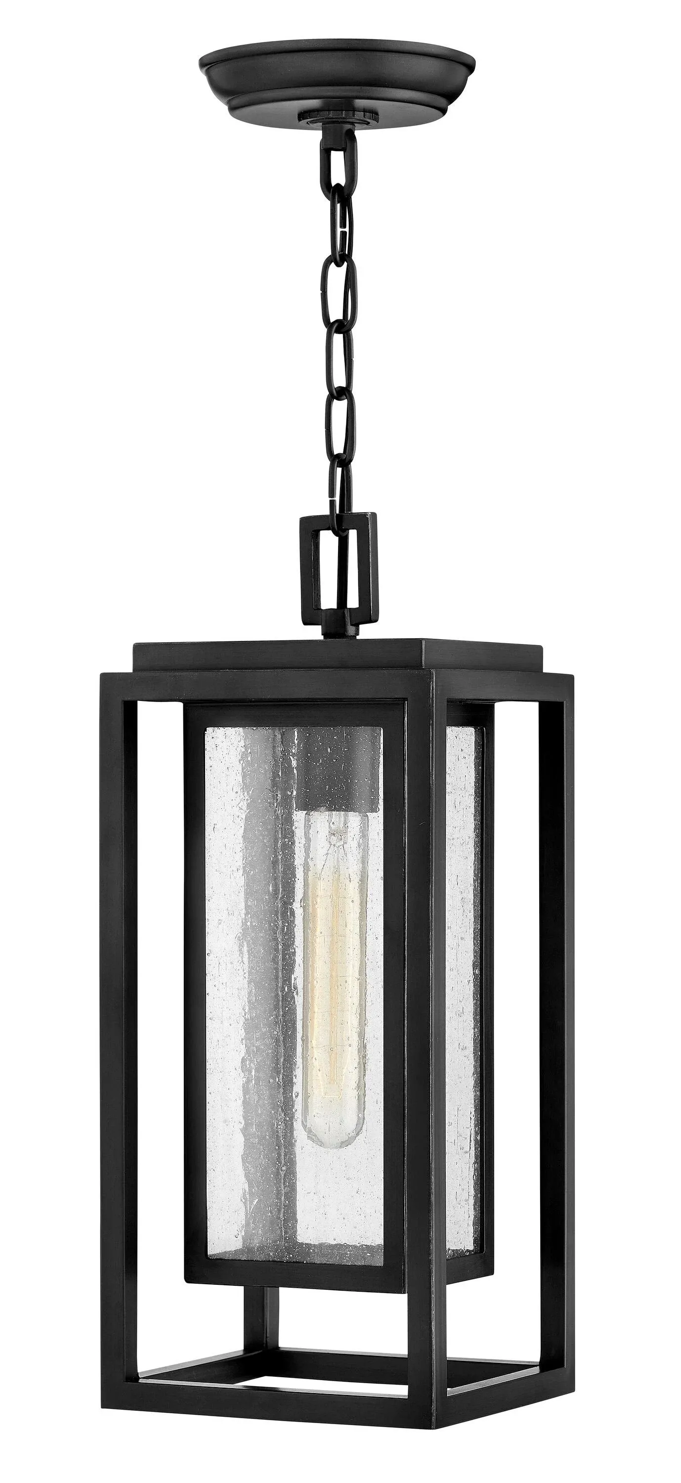 Hinkley Republic Collection One Light Medium Outdoor Hanging Lantern, Black (1002BK)