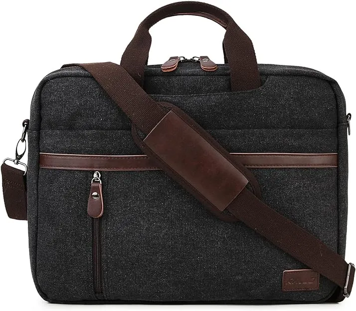 Ravuo Canvas Shoulder Bag 17 Inch Laptop Briefcase