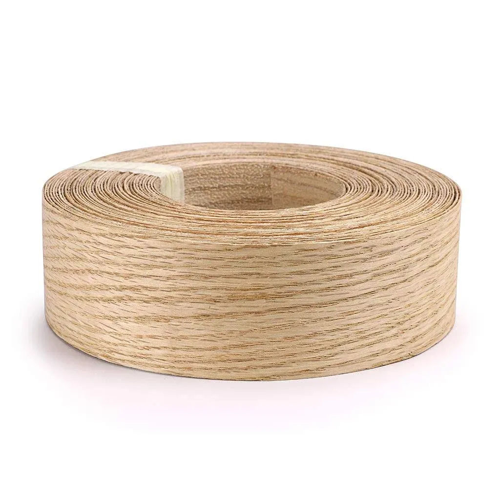 Red Oak Wood Veneer Edge Banding Preglued Ironon With Hot Melt Adhesive Edgeband