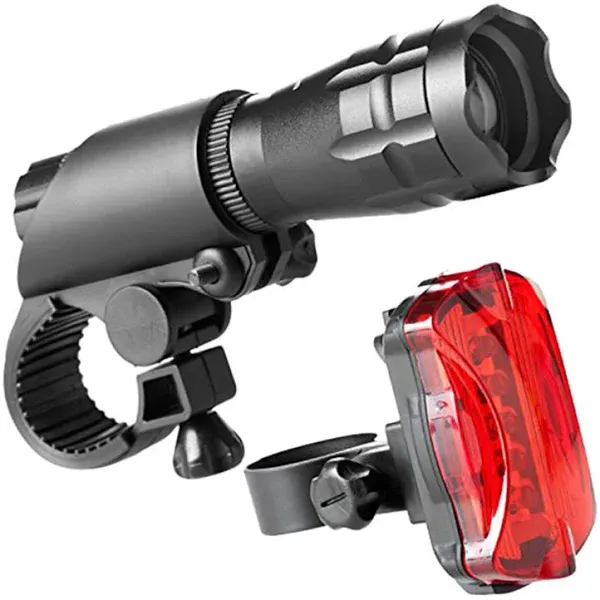 Ascher Ultra Bright USB Rechargeable Bike Light Set, Powerful Bicycle Front Headlight and Back Taillight, 4 Light Modes, Easy to Install for Men Women Kids Road Mountain Cycling Black