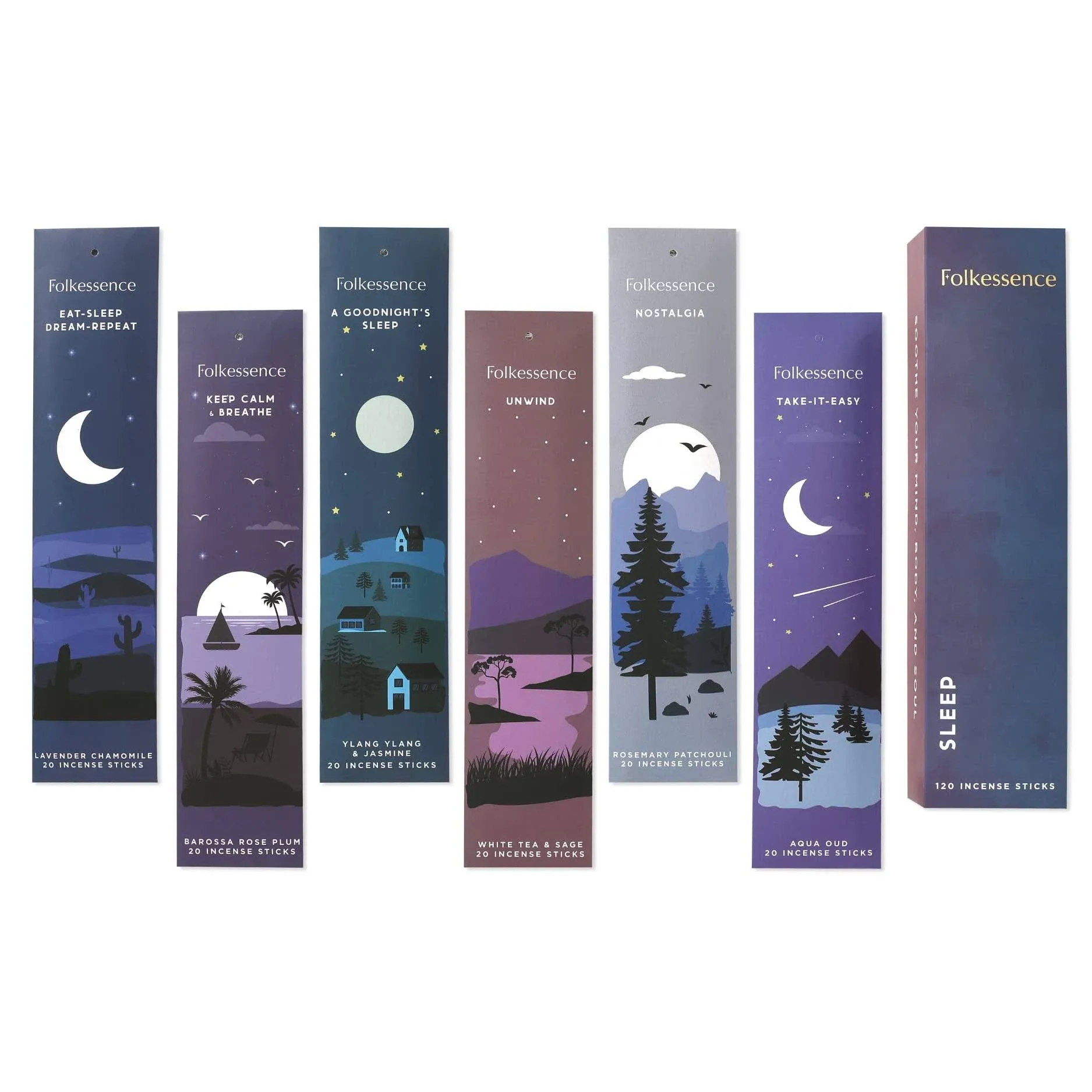 Folkulture Incense Sticks - Set of 6 Insenses (120 Sticks) - Rosemary, Pathcouli ...