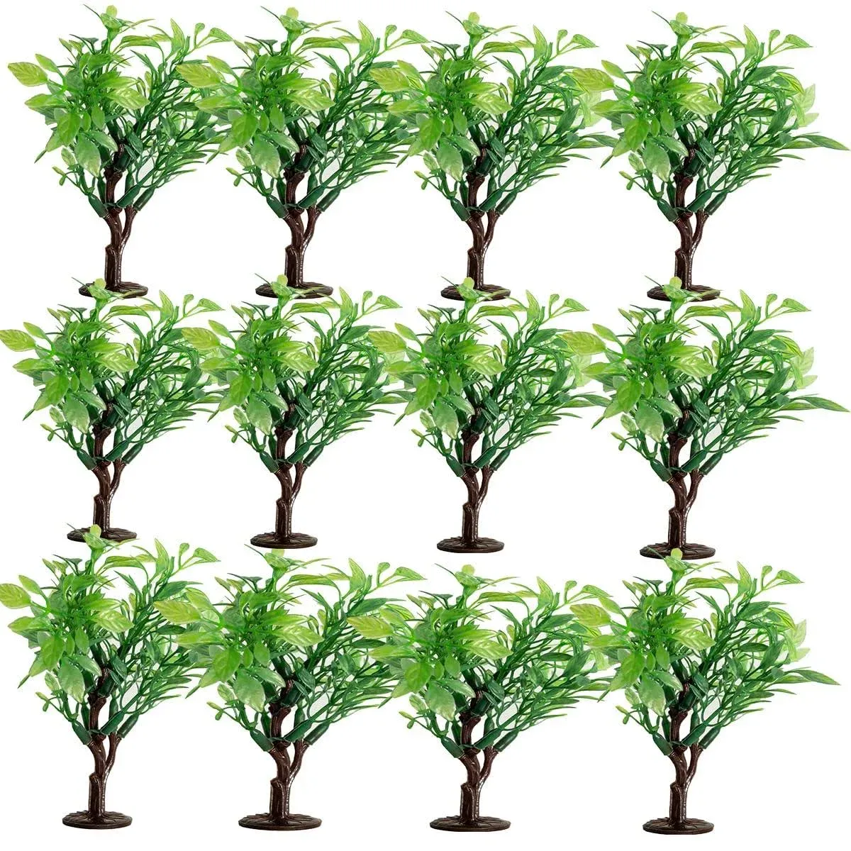 12 Pieces 5 inch Model Trees Figurines with Basefor CraftsCake DecoratingScen<wbr/>...