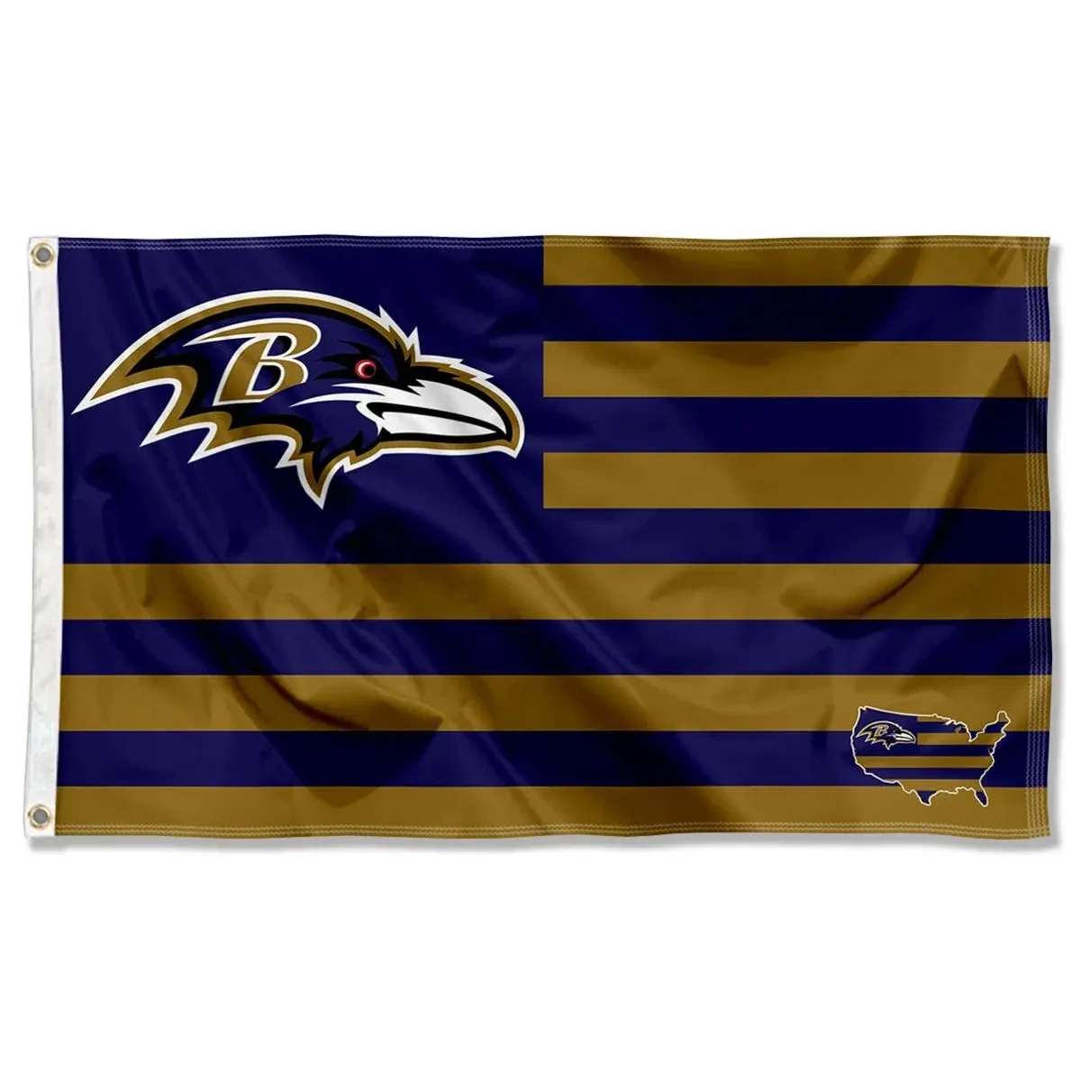 3x5 Foot Baltimore Ravens American Stripes Nation Flag