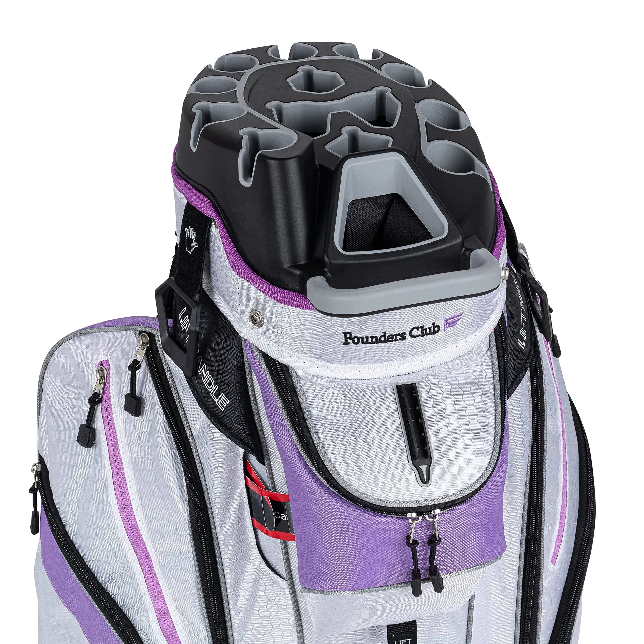 Founders Club Premium Organizer 14 Way Golf Cart Bag - Black (Purple)