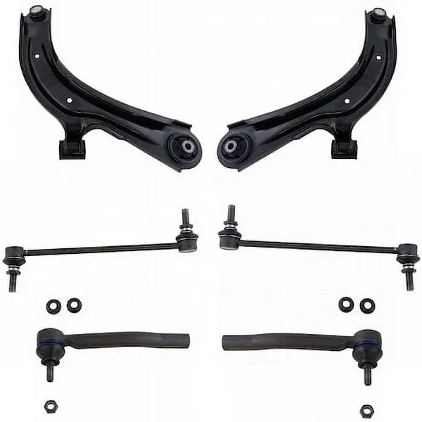 Front Lower Control Arm Ball Joint Tie Rod and Sway Bar Link Kit - 6 Piece - Compatible with 2013-2018 Nissan Sentra 1.8L 4-Cylinder