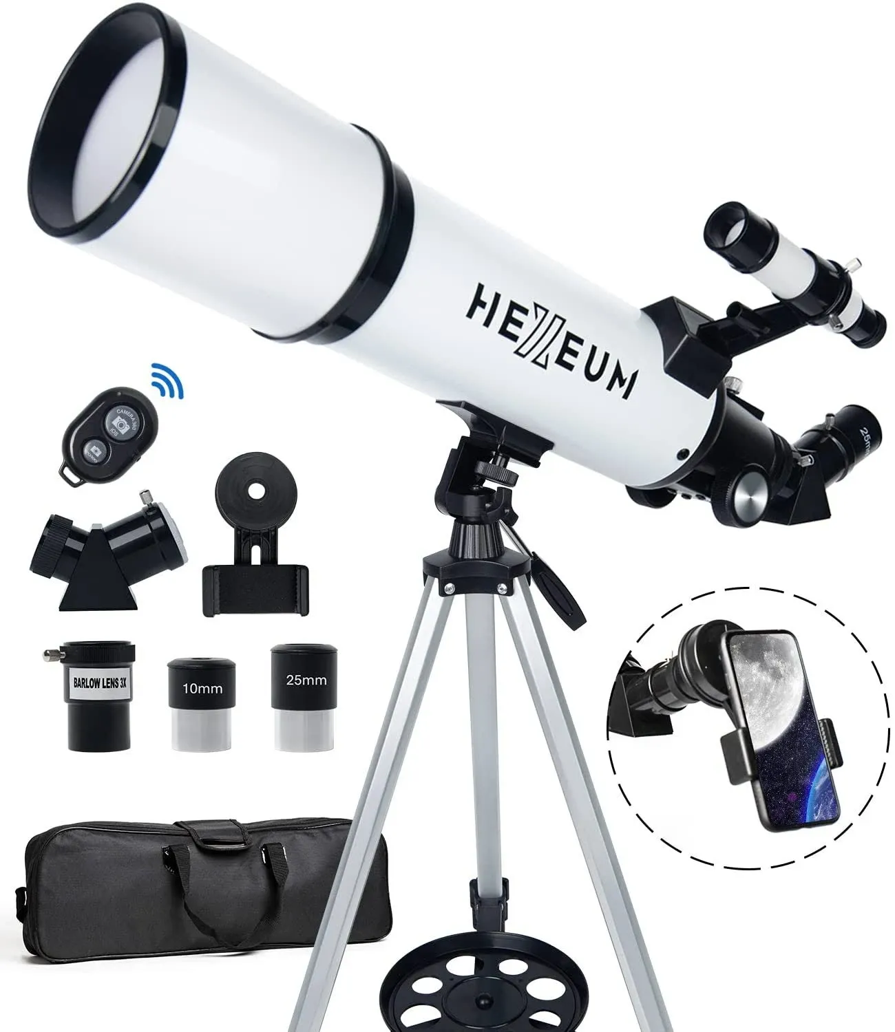 Telescope 80Mm Aperture 600Mm - Astronomical Portable Refracting Telescope Fully