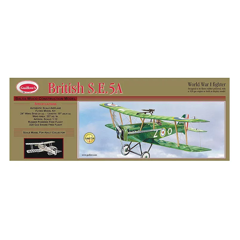 Guillow's British SE 5-A Laser Cut Model Airplane Kit