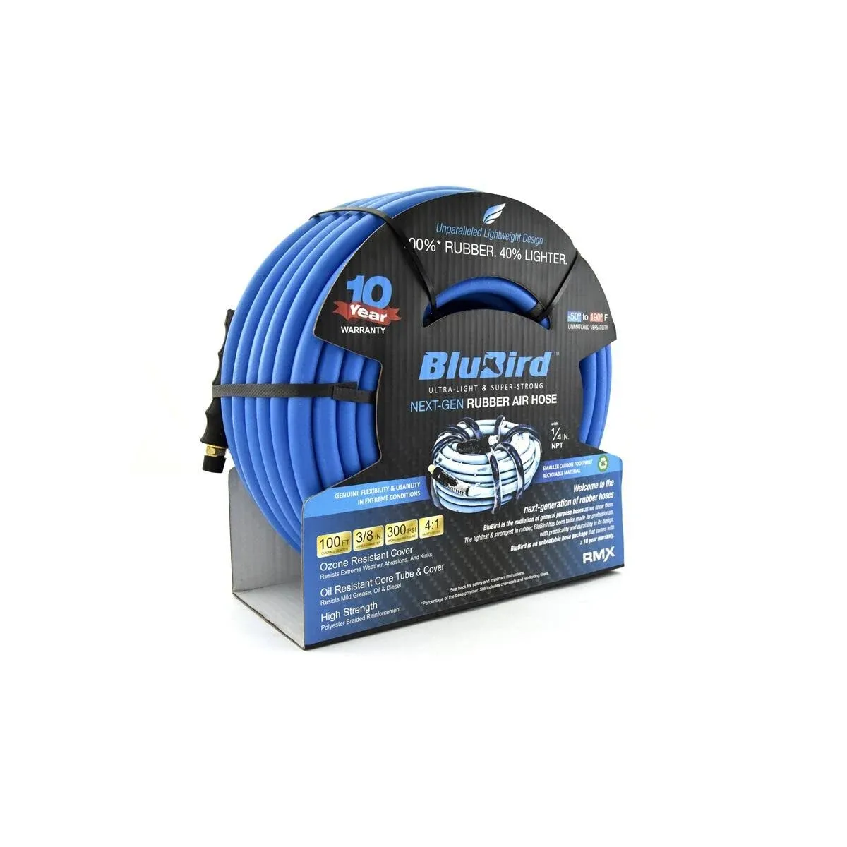 BluBird 3/8 in. x 100 ft. 1/4 in. MNPT Air Hose