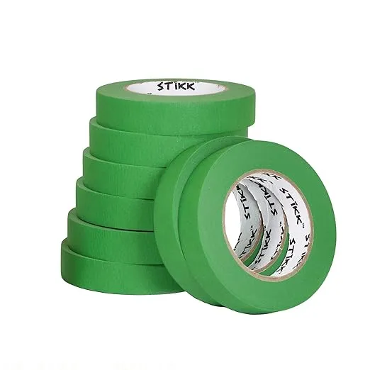 STIKK Painters Tape - 8pk Green Painter Tape - 1 inch x 60 Yards - Paint Tape for Painting, Edges, Trim, Ceilings - Masking Tape for DIY Paint Projects - Residue-Free Painting Tape