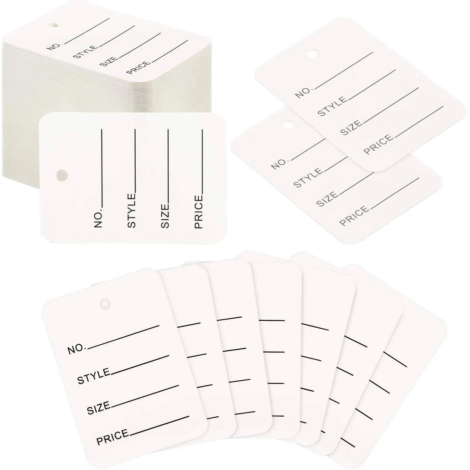 2100 Pieces Price Tags Unstrung Coupon Tags Merchandise Marking Tags White 