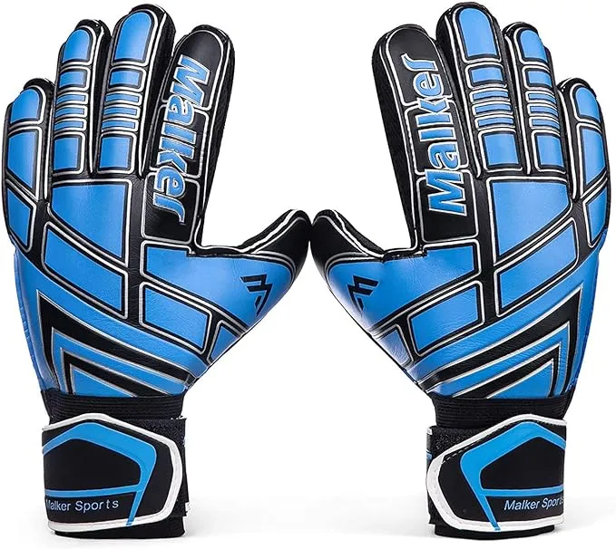 Malker Soccer Goalie Gloves Goalkeeper Gloves with Fingersave and Double Wris...