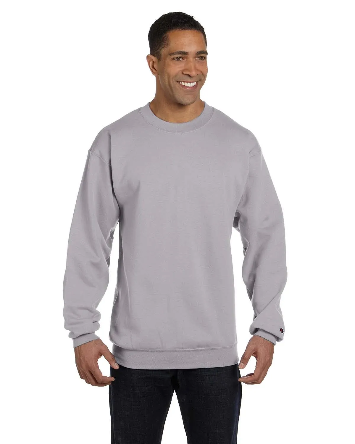 Champion Men's Double Dry Eco Fleece Crew, LT Steel 3XL