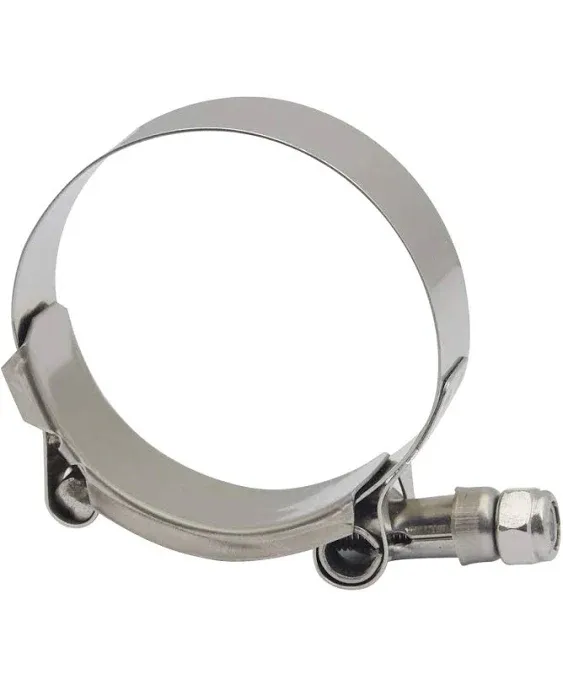 2.5" T-Bolt Hose Clamp - Working Range 70mm - 78mm for 2.5" Hose ID, Stainless Steel Bolt, Stainless Steel Band Floating Bridge and Nylon Insert Locknut (70mm - 78mm, 2 pack)