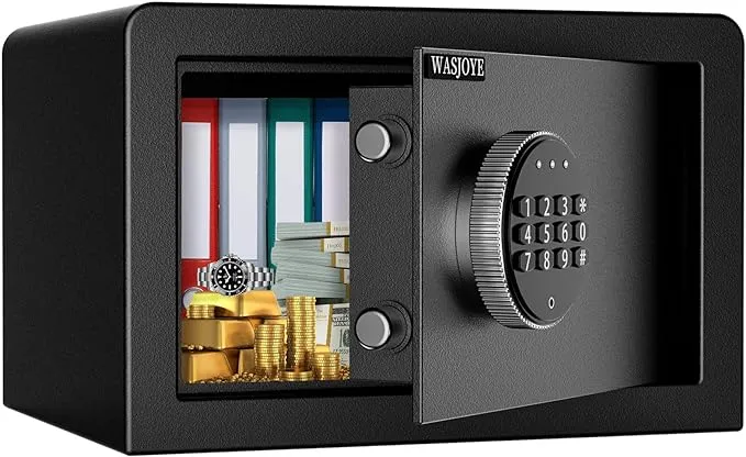 Security Home Safe, WASJOYE Cabinet Fireproof Safe Box with Digital Keypad Safety Key Lock for Home Business Office Hotel Money Document Jewelry Passport Storage