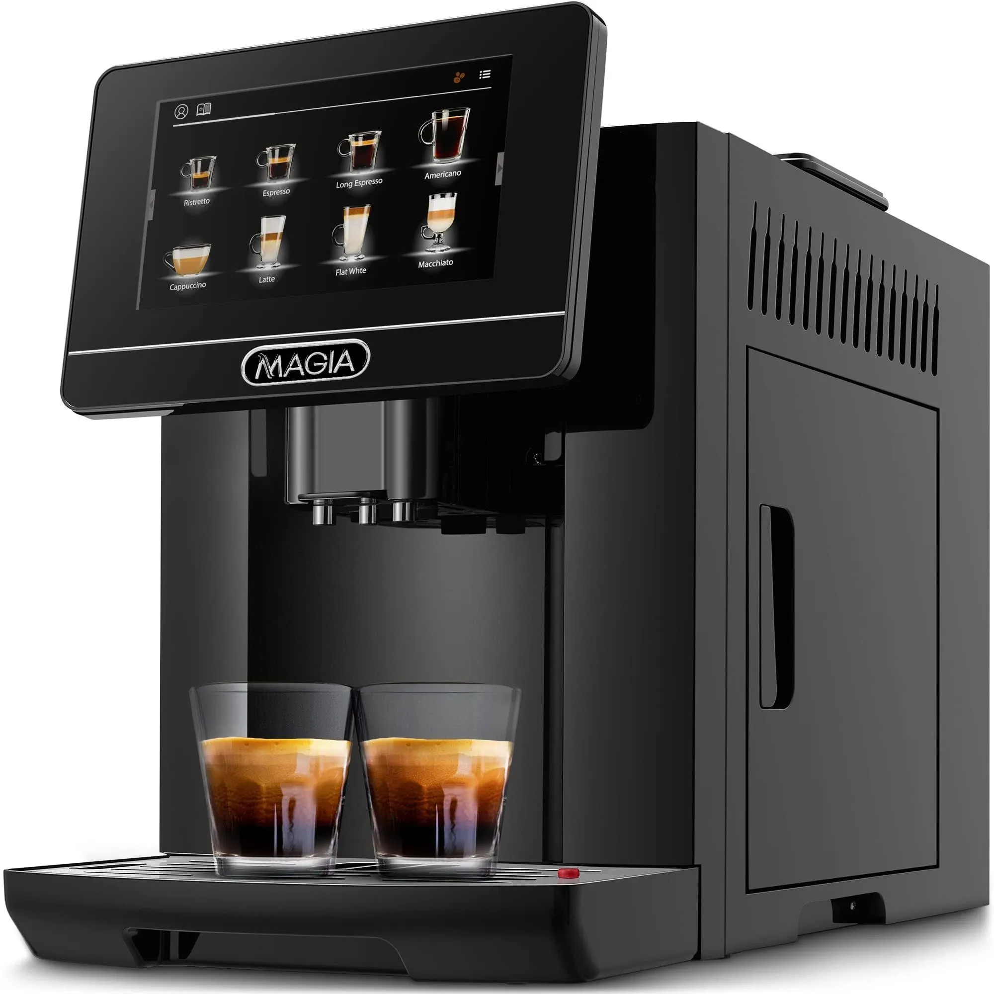 Zulay Magia Super Automatic Coffee Espresso Machine - Durable Automatic Espresso Machine With Grinder - Espresso Coffee Maker With Easy To Use 7” Touch Screen, 19 Coffee Recipes, 10 User Profiles