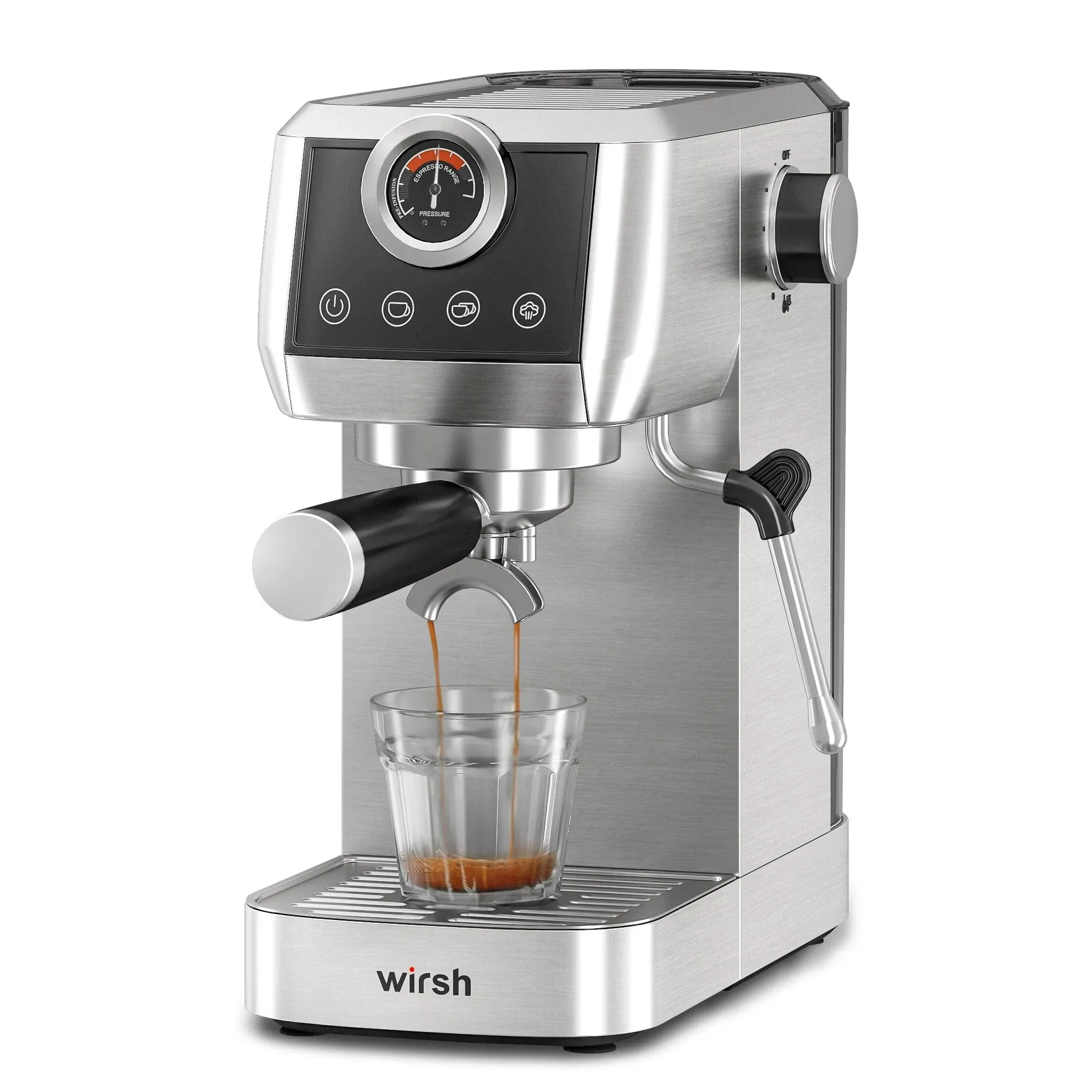 Wirsh Espresso Machine, 20 Bar Espresso Maker with Plastic Free Portafitler and ...