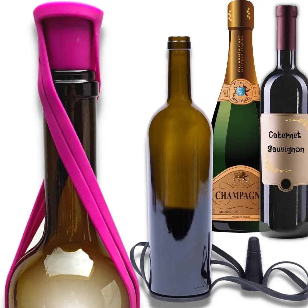 2-Pack Premium Wine Bottle Stoppers Airtight Anywhere Even on the Move. Enjoy...