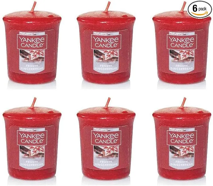 Yankee Candle Frosty Gingerbread &amp; Balsam &amp; Cedar Votives 1.75 oz each