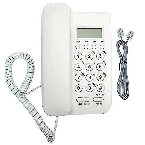 SIWMER Wired Telephone, Desktop Telephone, Fixed Telephone, Caller Id Telephone, Front Desk Home Office with Call Display and Other Multi Scene Telephone