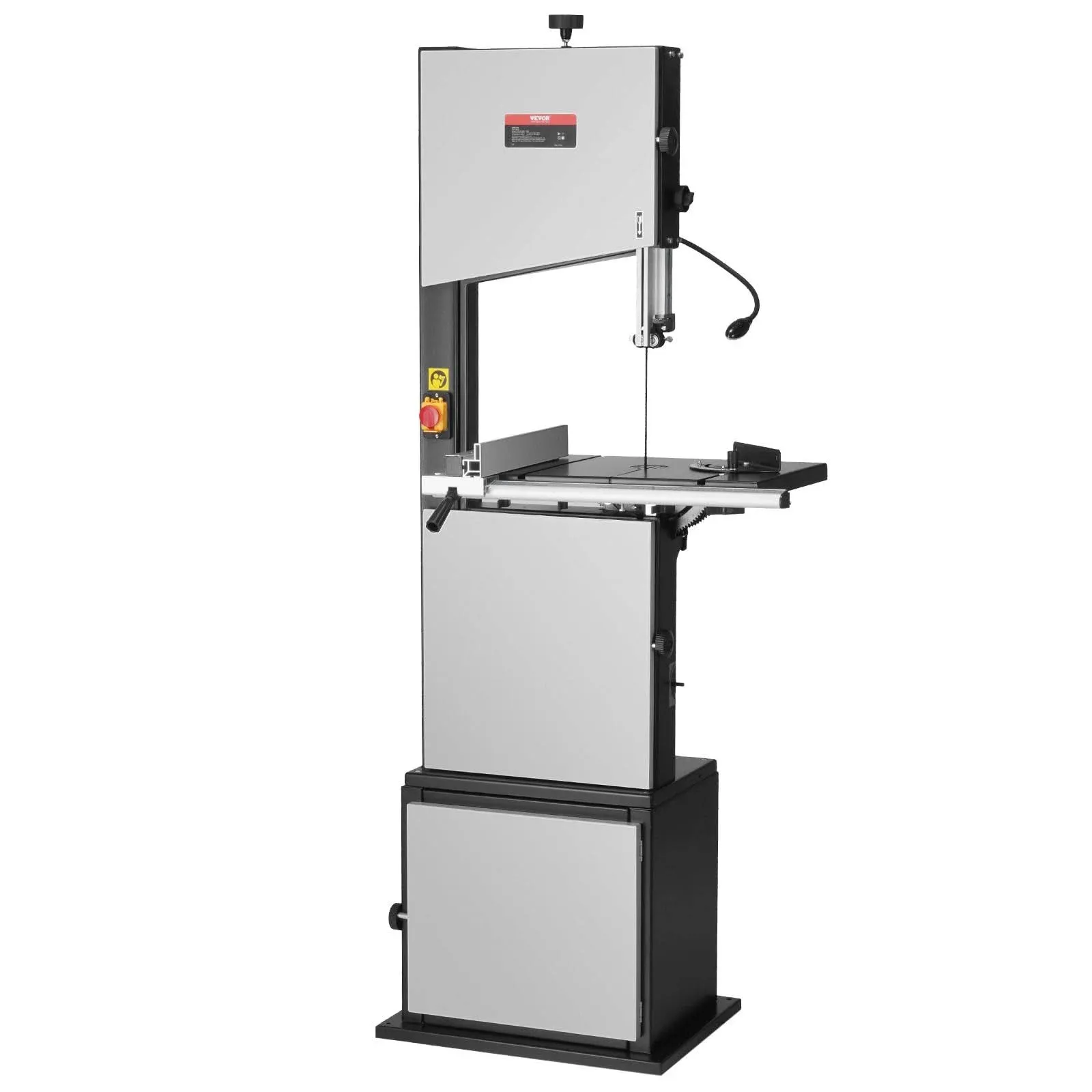 VEVOR Band Saw, 14-Inch, 480-960 RPM Continuously Viable Benchtop Bandsaw, 1100W 1-1/2HP Motor, with Optimized Work Light Workbench Stand Cabinet Assembly and Miter Gauge, for Woodworking