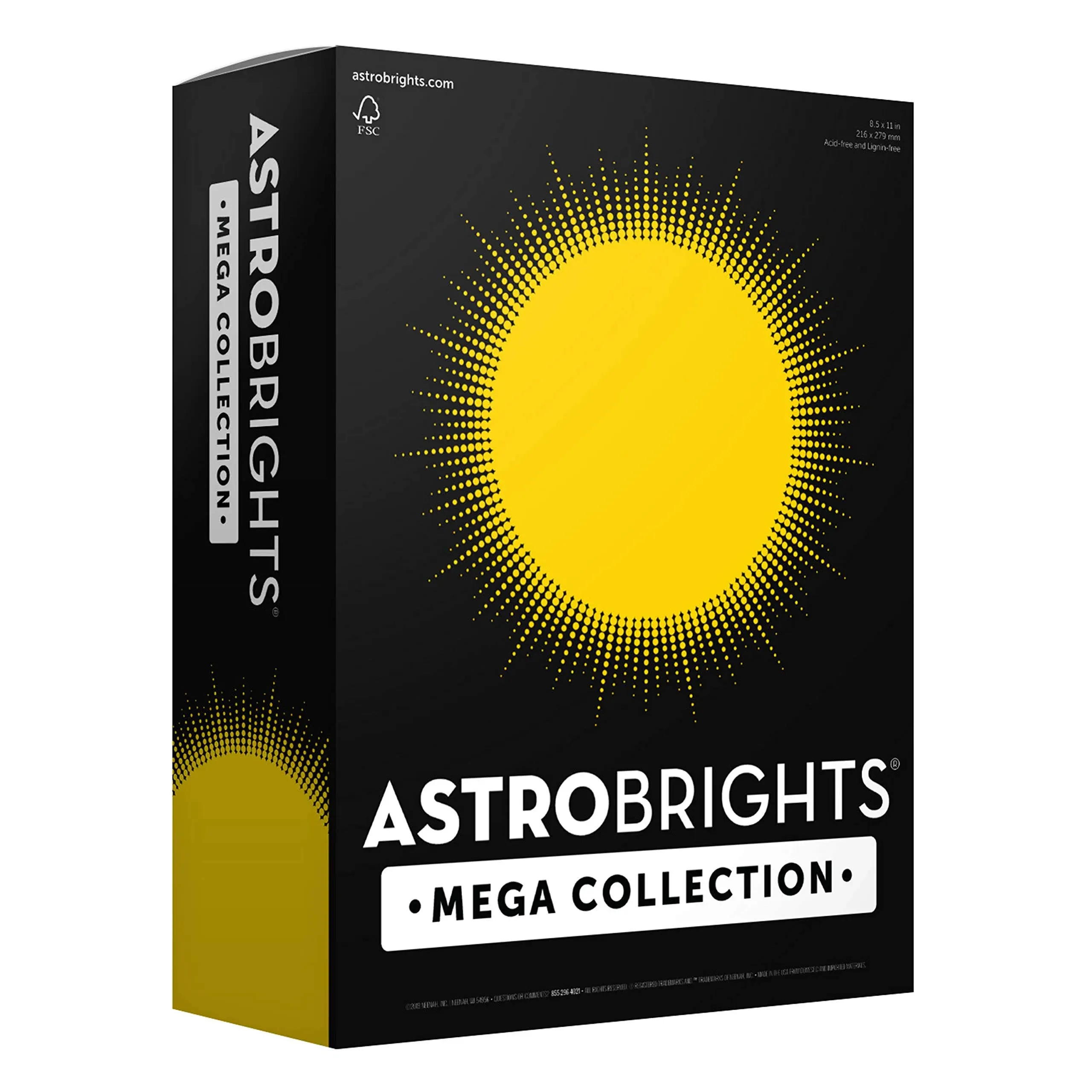 Astrobrights Mega Collection, Colored 625 Count (Pack of 1), Bright Yellow 