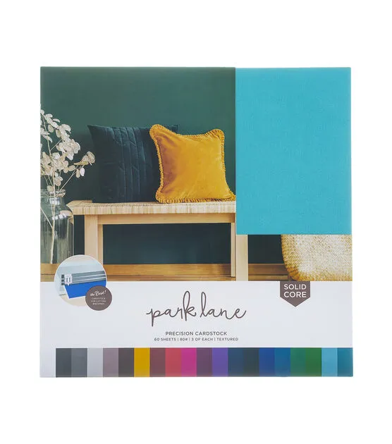 60 Sheet 12" x 12" Jewel Precision Cardstock Paper Pack by Park Lane