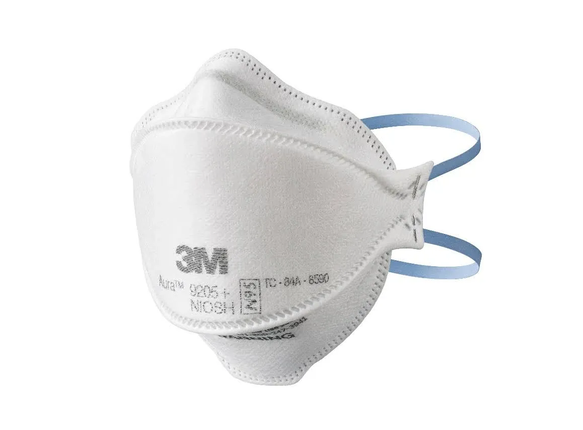 3M Aura Particulate Respirator 9205+ N95, Lightweight, Three Panel Designed Respirator Helps Provide Comfortable And Convenient Respiratory Protection, 10-Pack